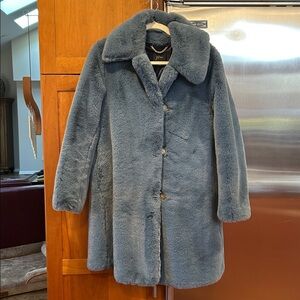 Furry blue coat — worn once
